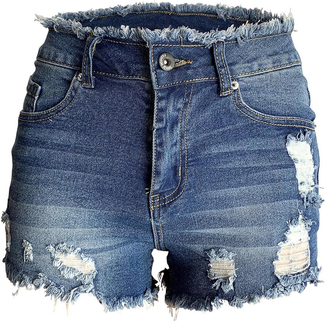 Aodrusa Womens Denim Shorts Frayed Stretch Butt Lift Juniors Distressed  Cutoff Jeans Shorts Blue US 2-4 at Amazon Women's Clothing store