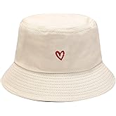 XYIYI Fashion Embroidery Bucket Hat Cotton Beach Fisherman Hats for Women Girls