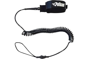 Pelican SUP Leash - Secure Coil System - Strong, Durable and Comfortable - 1 Stainless Steel Swivel Connector - 10 ft