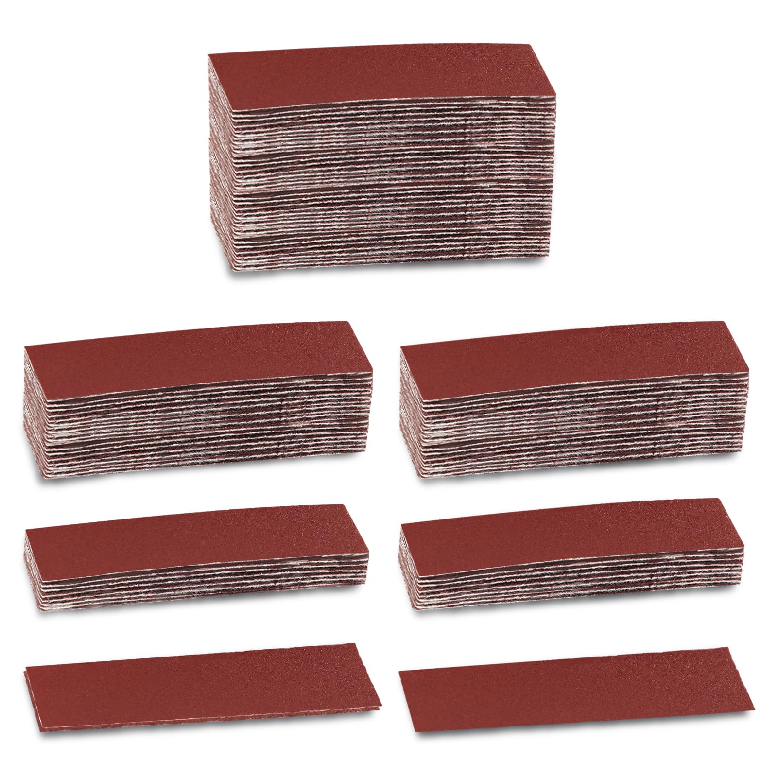 LEONTOOL 100Pcs Micro Detail Sander Paper Kit 3.5x1.2 Inch Hook and Loop Sandpaper Strips 240 Grit, Micro Finishing Sander Paper Detail Sander Refills for DIY Crafts Wood Tight Narrow Spaces Polishing