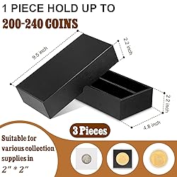 Henoyso 3 Pcs Double Row Coin Box Coin Holders for