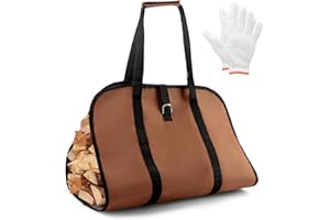 TLPCRKI Wood Stove Accessories - Canvas Firewood Log Carrier Firewood Holder for Firewood Wood Carrier for Firewood Tote Outdoor Log Holder - Fire Wood Carrier Canvas Bag Firewood Carrier(COLOR:Brown)