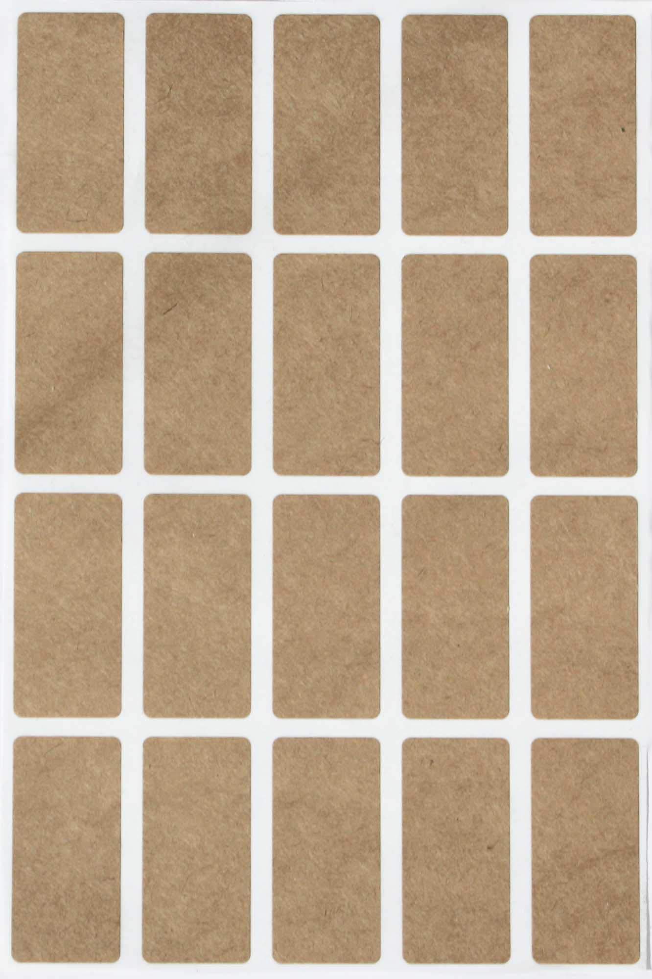 Royal Green Sticker Kraft Brown 40 mm x 19 mm Rectangular Stickers - 1.5 x 0.7 Inch Square Labels in 300 Pack