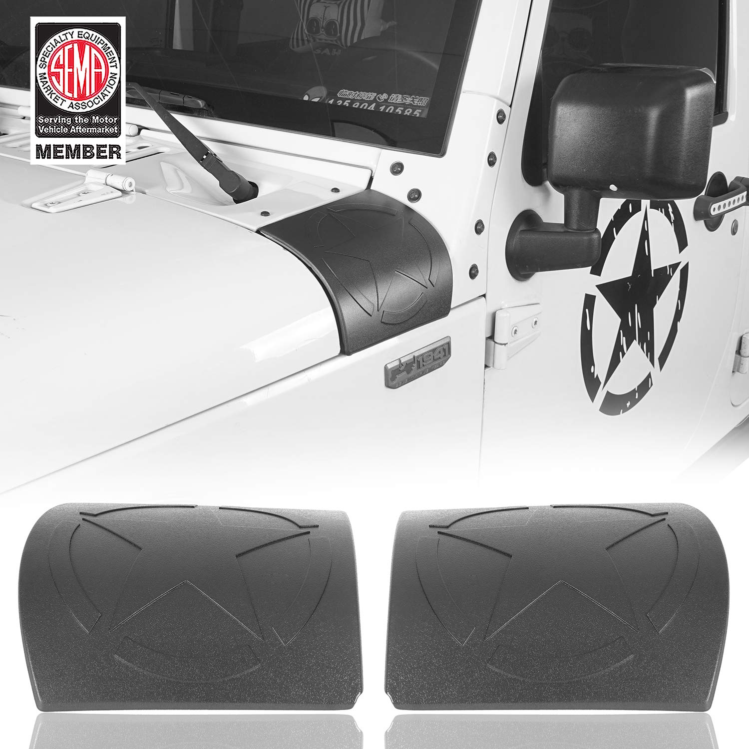 Hooke Road Gugel Side Body Armor Corner Cover Decals For 2007-2018 Jeep Wranger & Wrangler Unlimited Jk