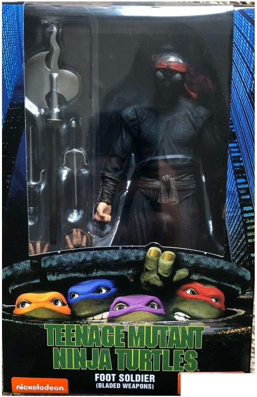 neca tmnt statuina soldato clan del piede foot soldier action figure teenage mutant ninja turtles 54111