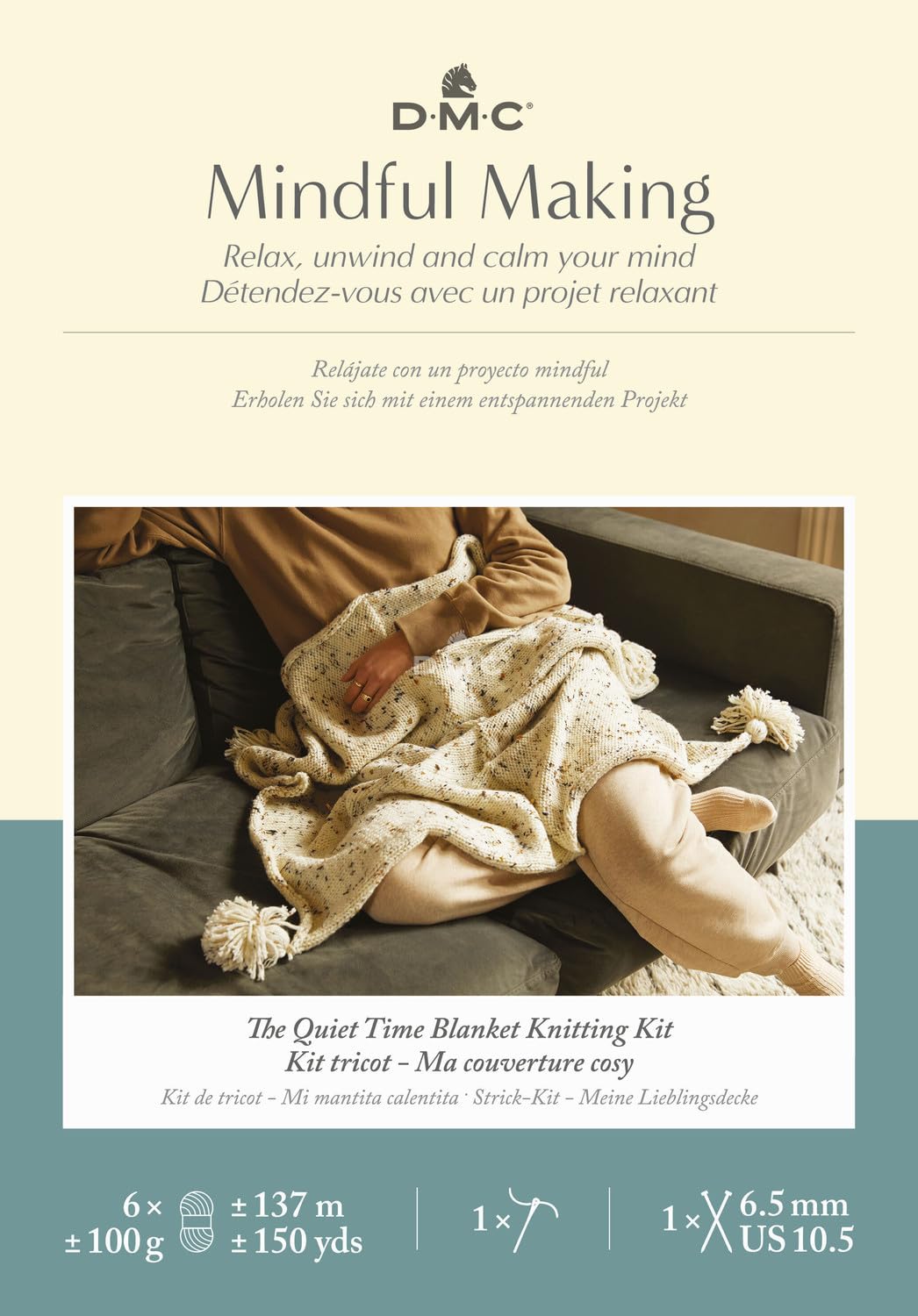 DMC Mindful Making Quiet Time - Blanket Knitting Kit