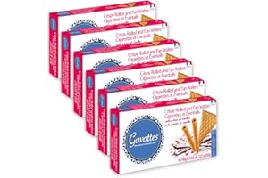 Gavottes Ice Cream Wafer Cookies 100g - Wafer Rolls & Fan Wafers 6 Box MultiPack | Crisp & Crunchy Wafer Thins, Made in France by Gavottes | 6 boxes of 20 French Gaufrettes (6 x 100g/3.52oz)
