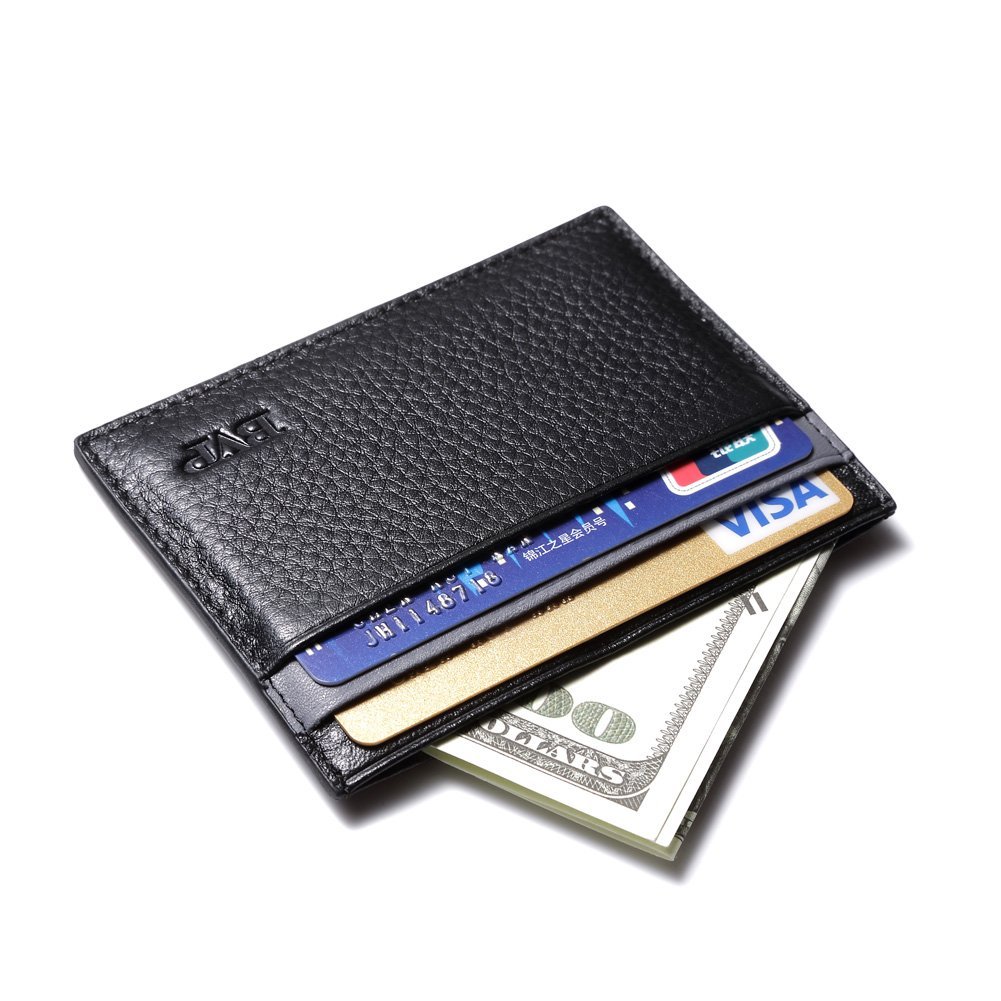 BVP Súper Delgada Monedero Mini Billetera Tarjetero Cartera de Piel Calidad Vacuno