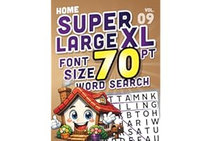 SUPER LARGE XL FONT SIZE 70 pt WORD SEARCH 9: Home Theme – Huge Print Puzzle Book with Giant Letters