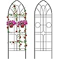 AMAGABELI GARDEN & HOME Garden Trellis 2 Pack 72”x21” Heavy Duty Rustproof Wall Trellis for Climbing Plants Outdoor Metal Decoration Large Trellis for Potted Plants Support Trellis Roses Black