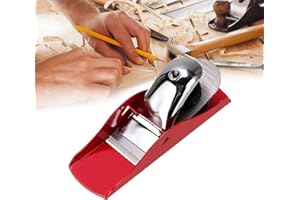 ABNAOK Mini Hand Planer 3-1/2 inch Red Adjustable, used for Wood Craft Processing, Carving and Trimming Projects, Carpenter DIY Model Making (Hand Planer Red)