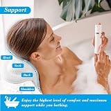 QINGMUG White 4D Ergonomic Bath Pillow Neck Back Support Air Mesh Suction Cups view 3