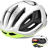 LUMDEER Hcar Adults Bike Helmet with Magnetic Buckle & Light, Premium Quality Road Cycling Helmet, Certified Bicycle Helmet with Anti-Odor Inoic+ Quick-Drying Pad, Superior Ventilation for Men, Women