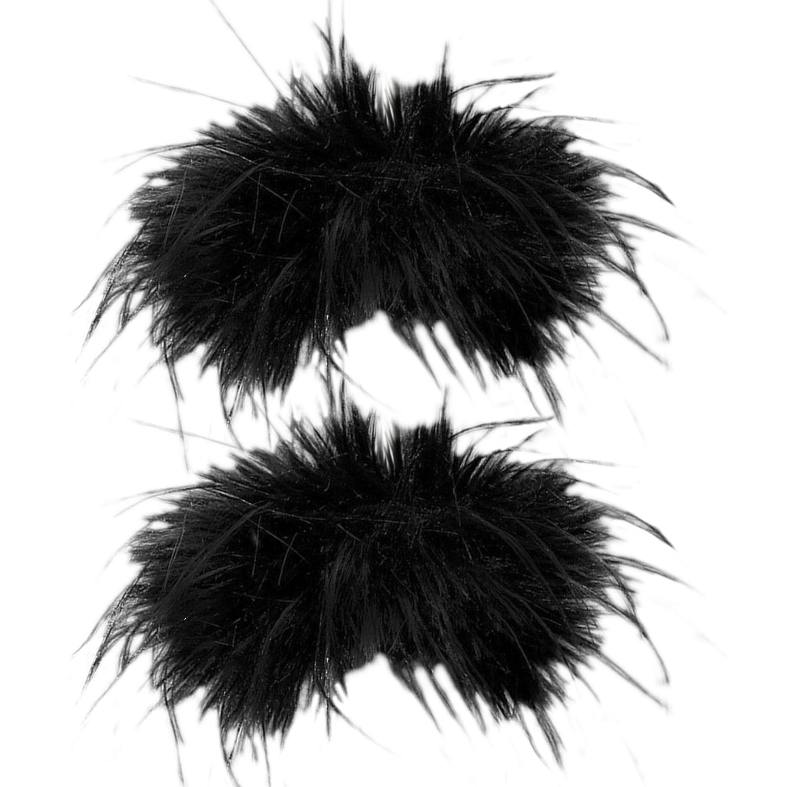 AWAVM 2 PCS Soft Fur Wristband Feather Slap Bracelet Wristband Wrist Ankle Cuff Furry Bracelets Party Supplies Hair Accessories for Femmes,Black
