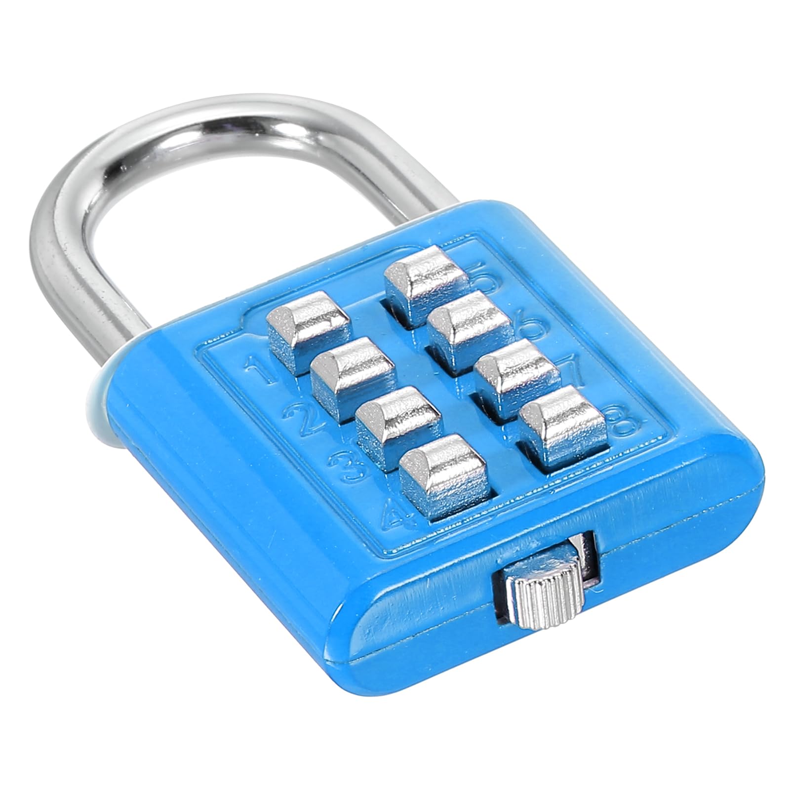 PATIKIL 8 Digit Button Combination Padlock, 4 Position Locking Mechanism Push Button Security Digital Lock for Gym Sports Locker Cabinet Toolbox, Blue