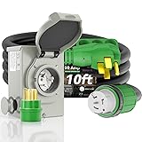 RVINGPRO 50 Amp Generator Cord 10FT and Power Inlet