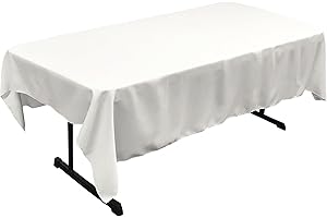 LA Linen Polyester Poplin Washable Rectangular Tablecloth, Stain and Wrinkle Resistant Table Cover 60x84, Fabric Table Cloth 