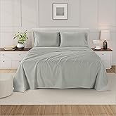 The Bishop Cotton Twin Sheets Set, 100% Egyptian Cotton Sheets, 800 Thread Count Twin Bedding Sets, 16" Deep Pocket Twin Sheets Luxury Soft Cooling Sheet & Pillowcase Sets for Room Hotel - Light Grey