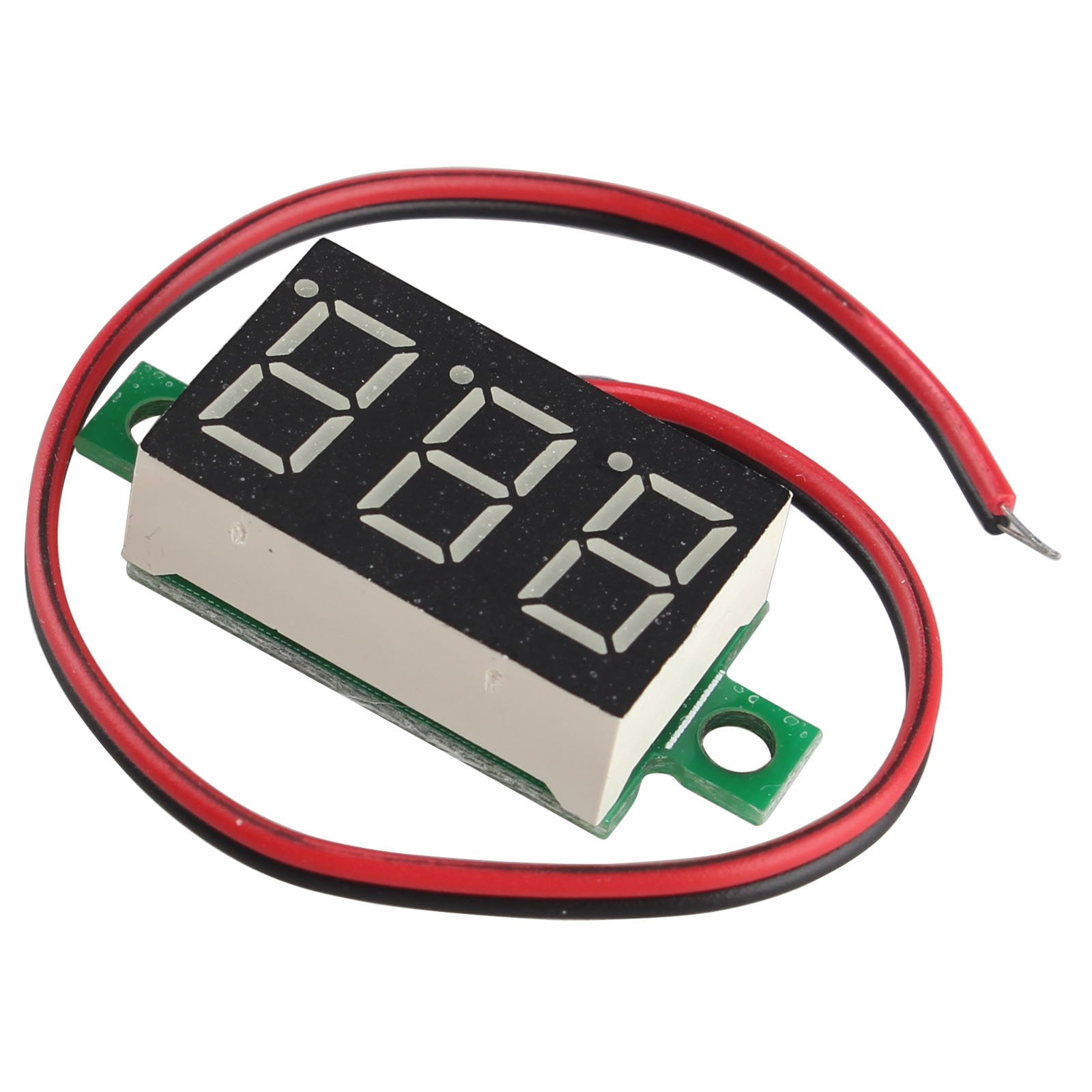 HALJIA 0.36 Inch DC 4.80V-30.0V Voltmeter 2 wires Red LED Digital Display Panel Voltage Meter Volt Regulator for Car Automotive Battery Tester