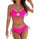 BMJL Bikini Set for Women Cheeky Two Piece Swimsuits Scoop Neck Bathing Suit with Ajustable String Bottom