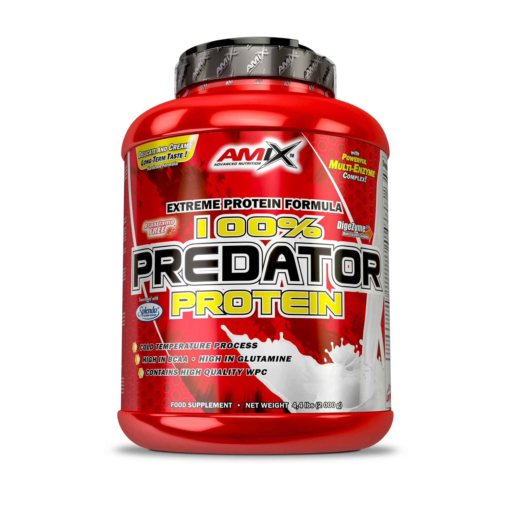 AMIX - Protein for Muscle Gain - Predator - 2 kg - Supports Muscle Growth - Aspartame Free - Whey Protein - Ideal for Protein Shakes - Chocolate Flavor