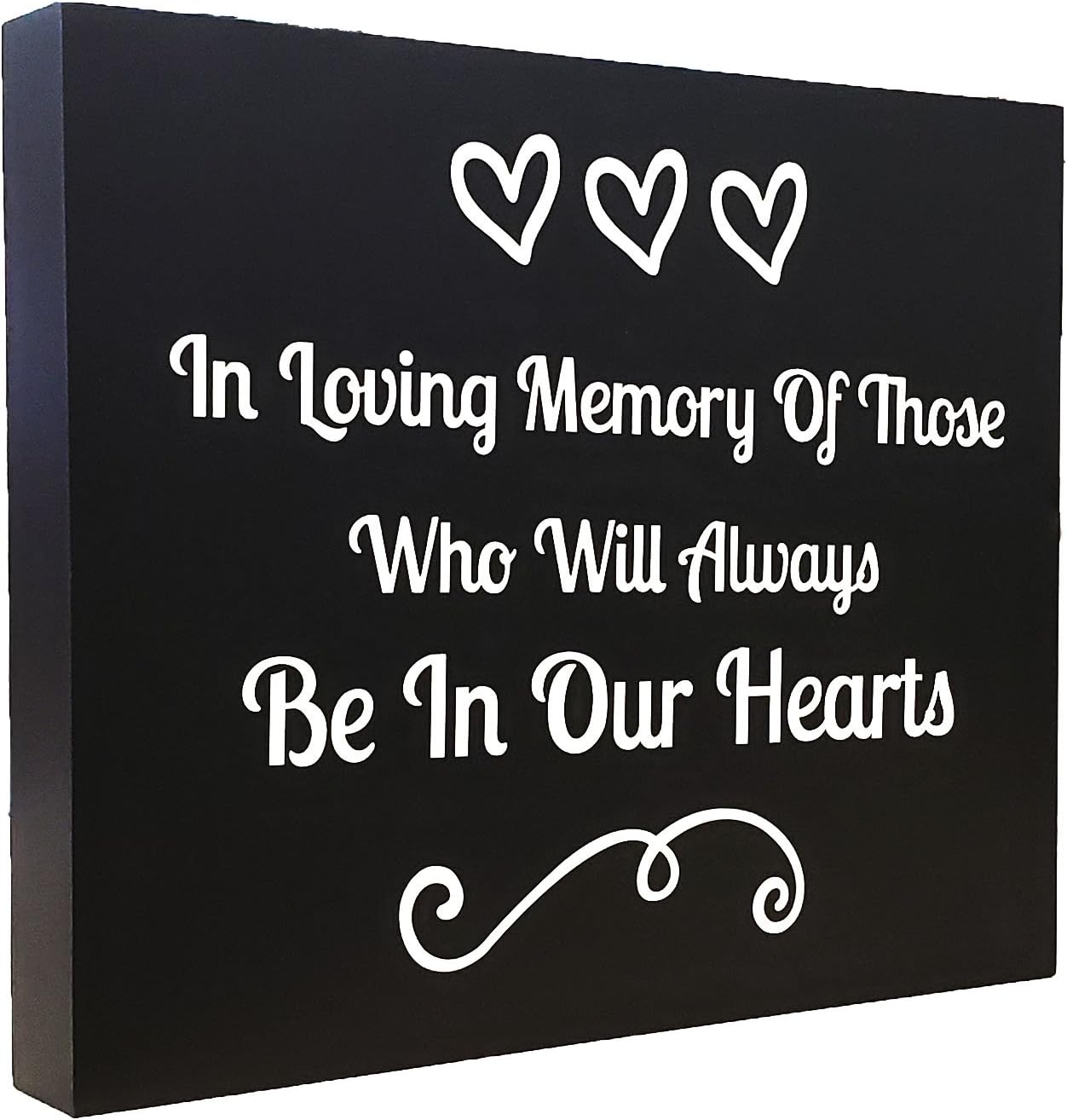JennyGems Wedding Memorial Sign, In Remembrance Sign, In Loving Memory, Memorial Wedding Sign, In Memory of Loved One, Family Reunion Sign, Memory Table Sign for Wedding, 10x12 Inch Wood Sign (Black)