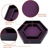 SIQUK Dice Tray with Lid Hexagon Purple Dice Rolling Tray for DND RPG Games view 2