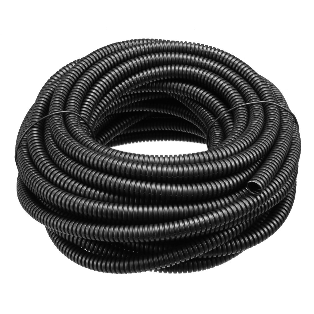 Sourcingmap 10 M 6 x 9 mm PP Flexible Corrugated Conduit Tube for Garden,Office Black