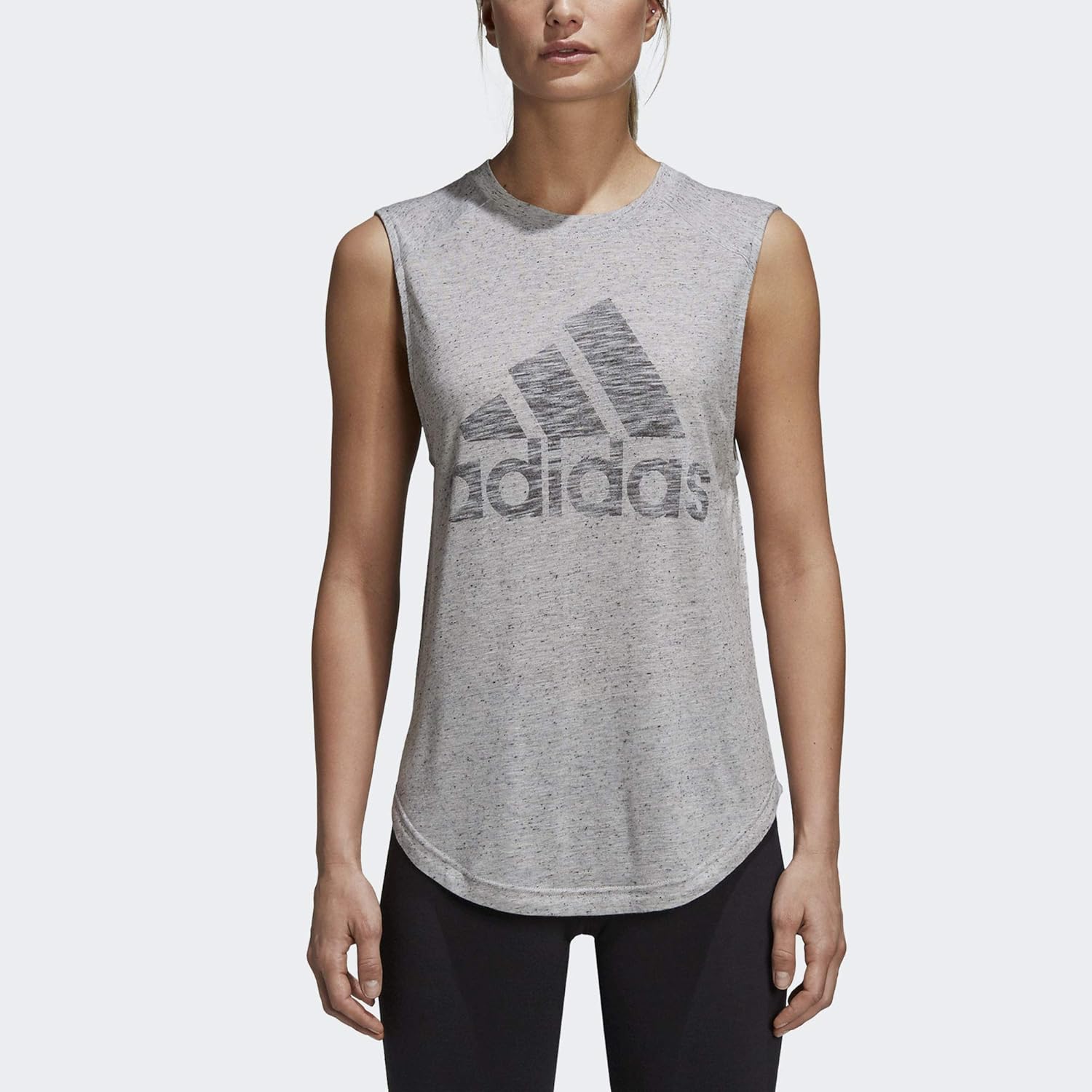 adidas Women's Athletics Graphic Drop Hem Muscle tee: Clothing