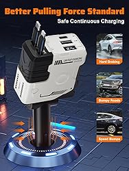 Retractable Car Charger with Retractable Cables