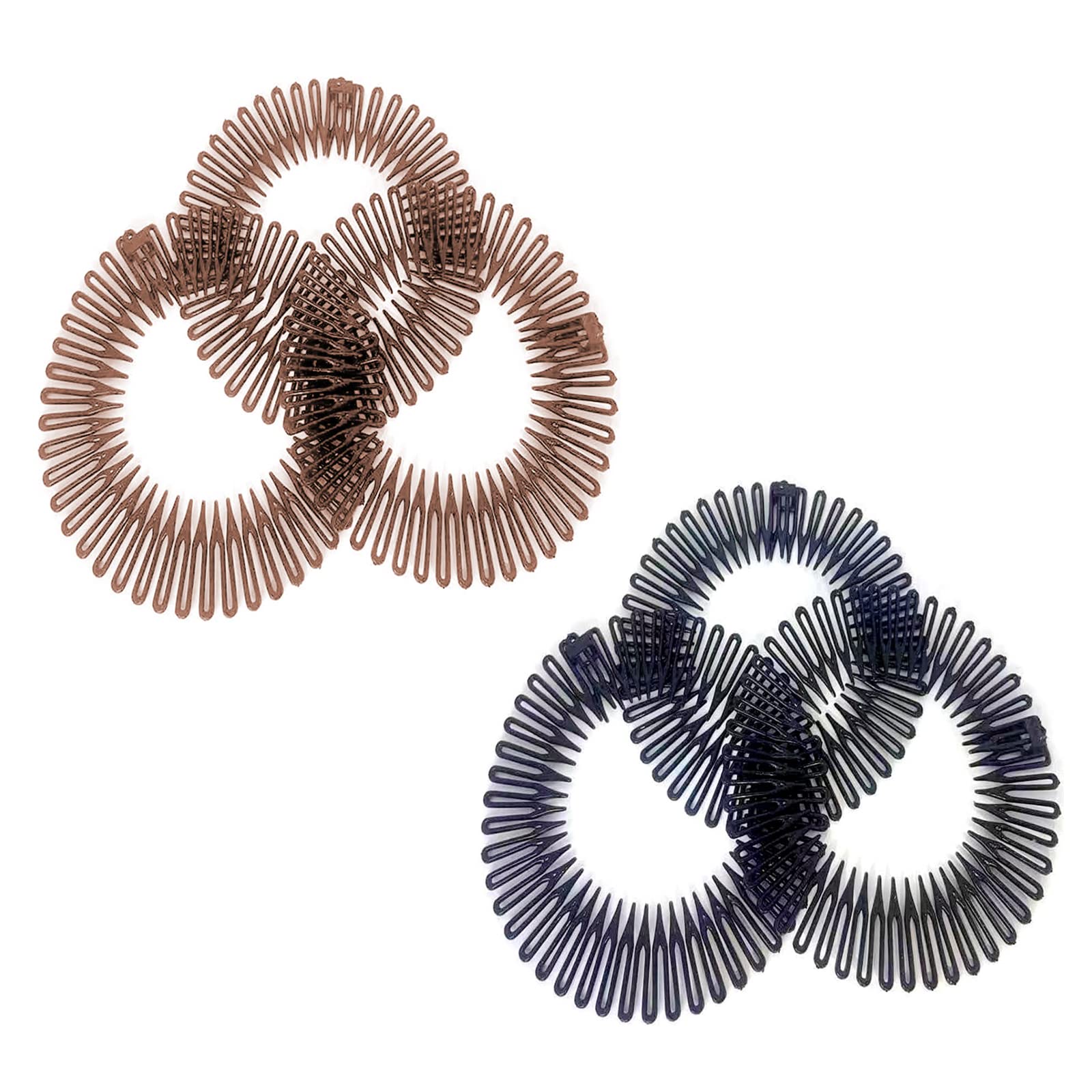 Flexible Comb, Stretch Hair Comb Headband, Stretch Hair Comb, Stretch Hair Comb Headband, Hair Band Holder, Stretch Hair Comb Tooth Headband, Plastic ZigZag Headband Stretch (6 Pieces)