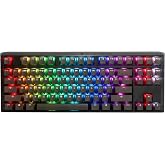 Ducky One 3 TKL Aura 80% Mechanical Keyboard, Cherry MX Blue, Clear Black | 80% mechanical gaming keyboard with hot-swappable switches, PBT doubleshot keycaps, RGB backlight