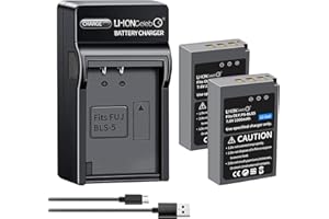 Li-ion Celeb Replacement Battery BLS-50 BLS-5 (2Pack) Batteries and Charger Kit OM-D E-M10 Mark III Olympus 7.6V、2200mAh Comp
