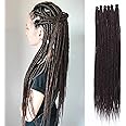 Leeven 36 Inch Synthetic Dreadlock Extensions 20 Strands Thin Chocolate Brown SE Dreads Handmade Reggae Style Crochet Hair 0.6 cm Width Loc Extensions for Women Men #4
