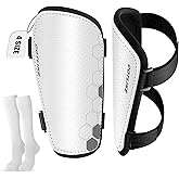 Soccer Shin Guards for Kids Youth Toddler, Shin Defender Shin Guards and Long Soccer Socks for Adults Boys Girls, Shin Pads & Sleeves Equipment - Football Gear for 3 5 4-6 7-9 10-12 Years Old Children