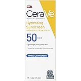 CeraVe 100% Mineral Sunscreen SPF 50 | Face Sunscreen with Zinc Oxide & Titanium Dioxide for Sensitive Skin | 2.5 oz, 1 Pack 