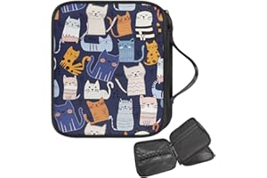 Fuojuvelie Cat Crochet Hook Case for Various Knitting Big Capacity Knitting Needle Case with Handle Crochet Accessories Easy to Carry (Bag Only)