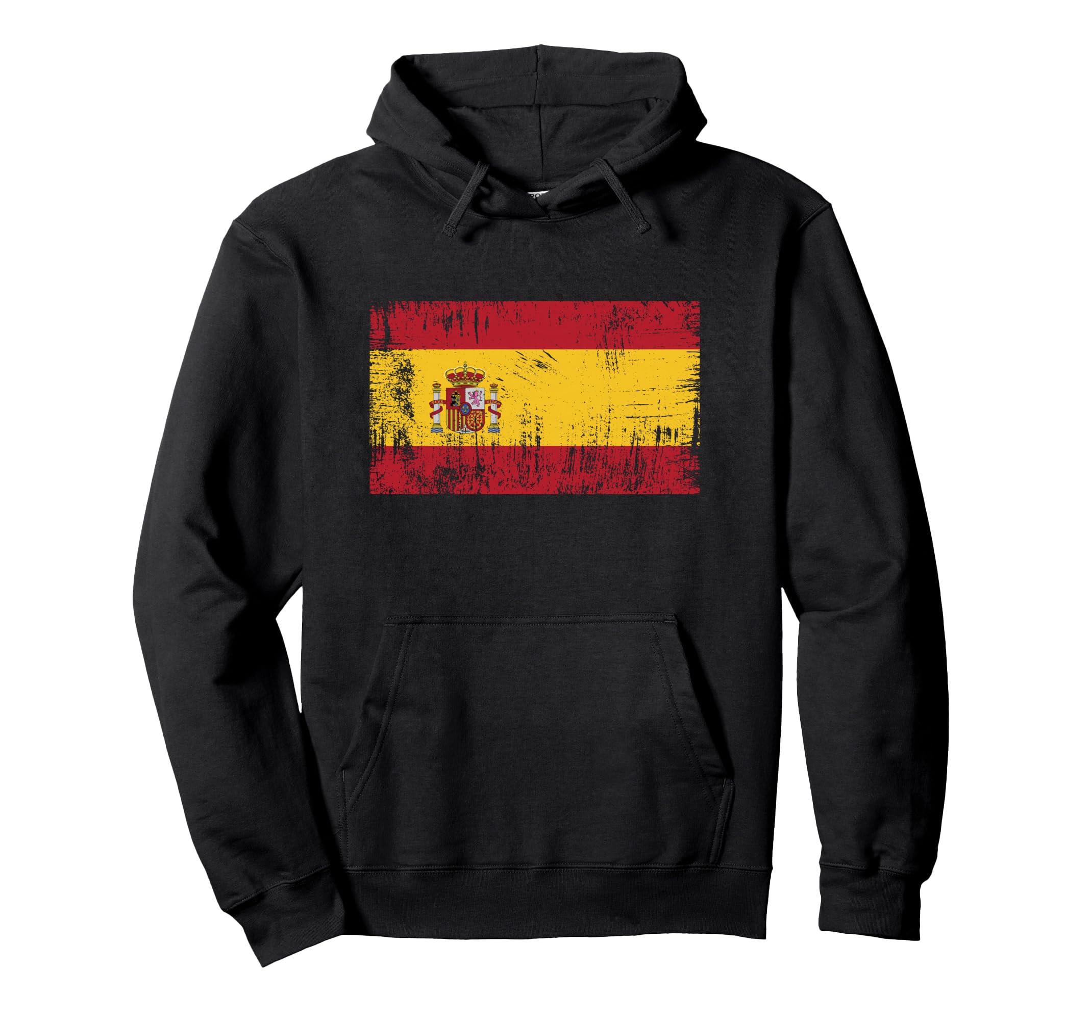Vintage Spanish Banner Fan Spain Flag Retro Pullover Hoodie