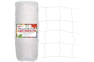 ATICCA Plastic Trellis Netting 47" x 328 ft Heavy Duty Plant Support Netting White - 6 Inch Garden Trellis on Roll - Mesh for Growing Vine Climbing Plants, Flowers, Peas, and Cucumber