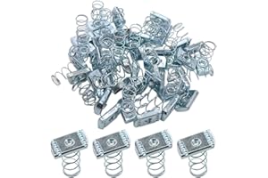 XADNITU (100) Strut Channel Nuts, 1/4-20 Spring Channel Nuts with Zinc Electroplate Finish, Long Spring Nuts Great for Use with Strut Channel (100 Pack)