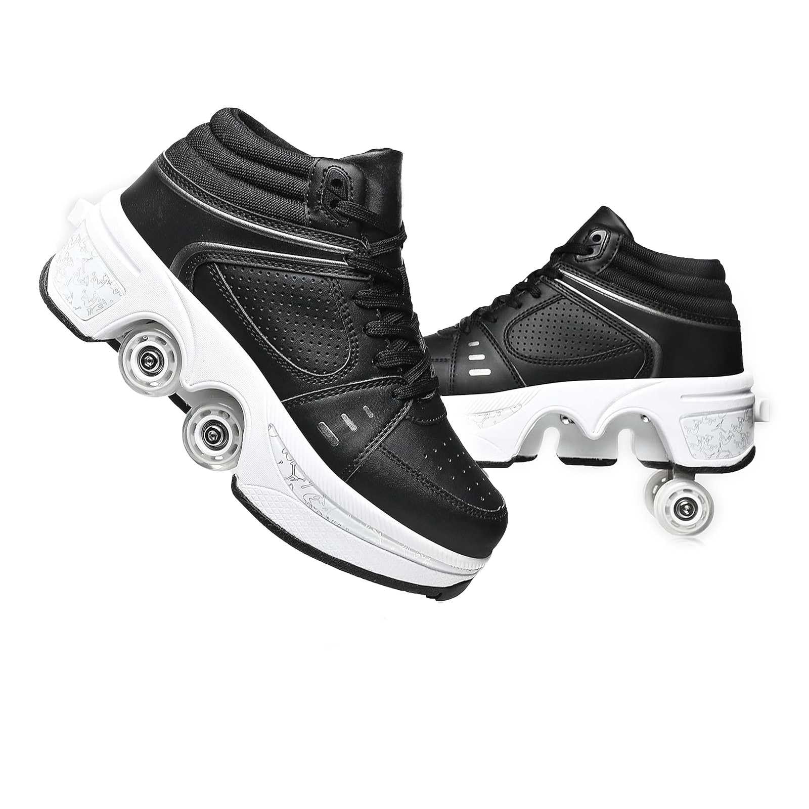 preyrocbirds Wheeled Shoes, Roller Skates, Retractable Quad Skate Skate Shoes, Outdoor Multisport Skateboard, Sneakers with Wheels for Boys Girls