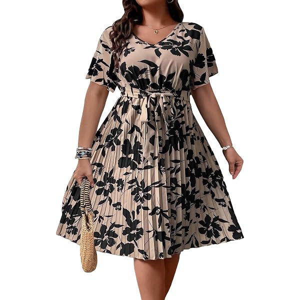 SOLY HUX Women's Off-The-Shoulder Floral Summer Dress - Short Sleeve Ruffle A-Line Short Dress - View #9