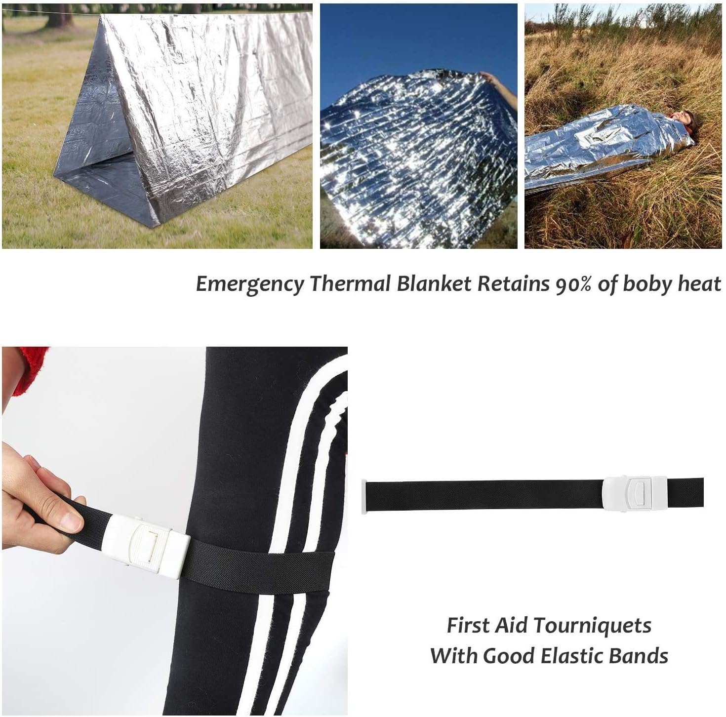 SUPOLOGY Emergency Kits Gear, 23-in-1 Outdoor Equipments Tools Kits with Water Filter for Camping, Hiking, Adventures, Backpack, Fishing, Hurricane, Gifts for Men Boy Teenage: Sports & Outdoors