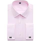 Alimens & Gentle French Cuff Regular Fit Dress Shirts (Cufflink Included)