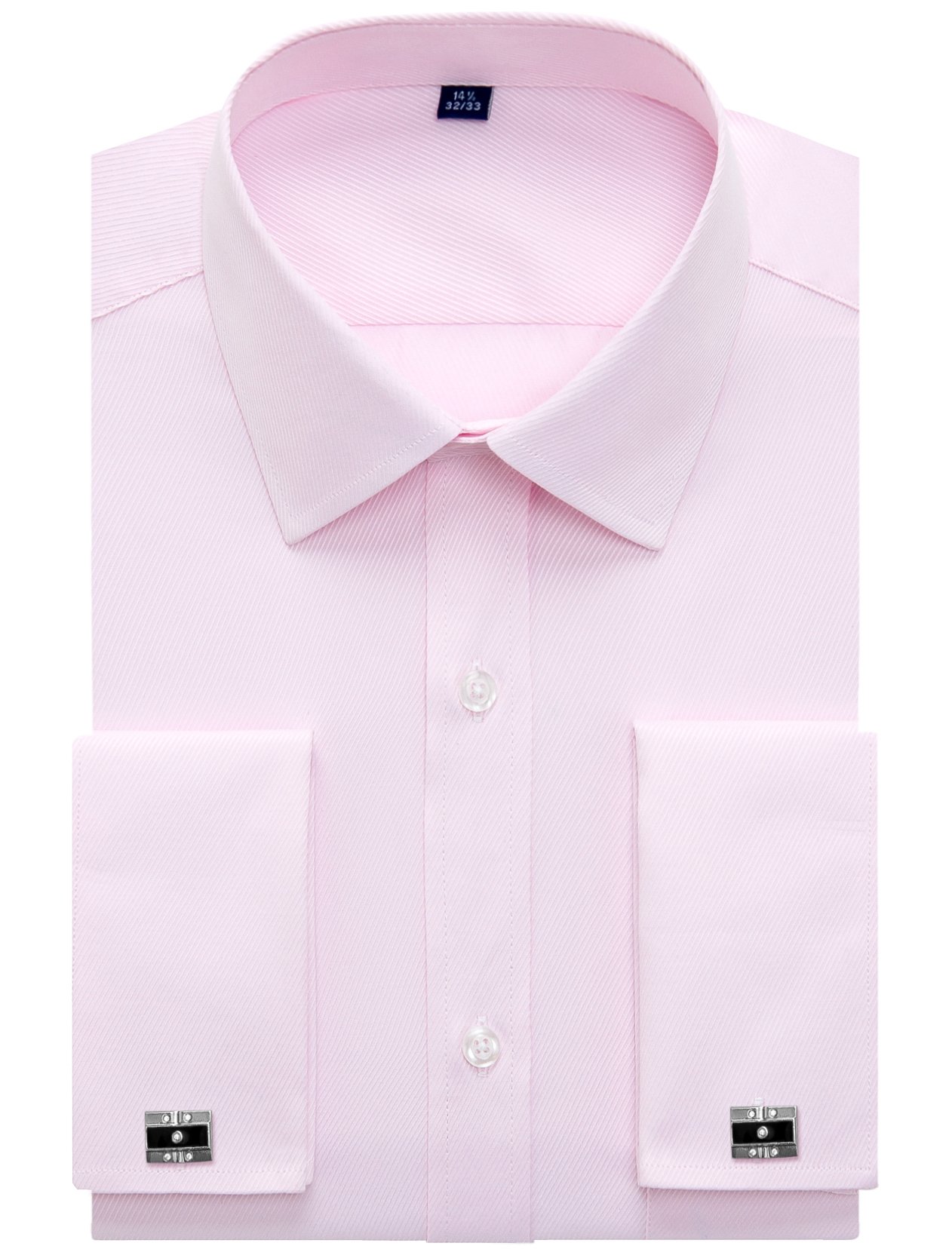 Photo 1 of Alimens & Gentle French Cuff Regular Fit Dress Shirts (Cufflink Included) Pink 17 34/35