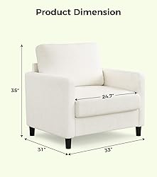 Welzona Sofa Accent Chair, 33" Reading Chair for