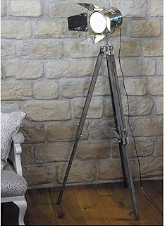 Tripod Floor Lamp Nautical Spotlight Film Set Studio Wooden Light