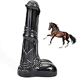 Romi Big Animal Dildo 9.96" Horse Penis Realistic Cock Anal Plugs Artificial Adult Sex Toys (Black)
