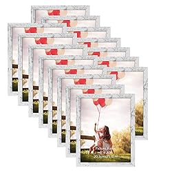 HORLIMER 8x10 Picture Frame Set of 15, Rustic White