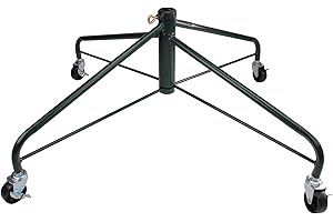 NORTHLIGHT Green Rolling Christmas Tree Stand for 9'-12' Artificial Trees